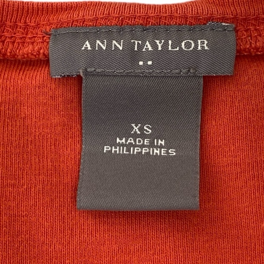 Ann Taylor Rust Red Scoop Neck Tee Size XS 100% Cotton Short Sleeve Top - Picture 5 of 8